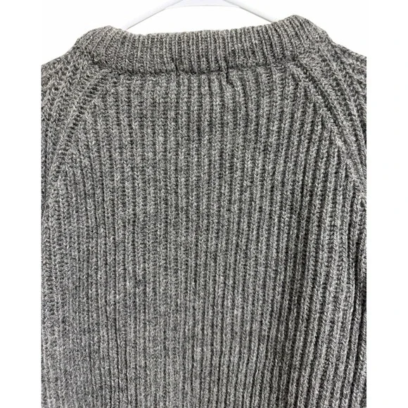 Eddie Bauer Legend Chunky Knit Wool Sweater Gray Men's Size Large - Picture 4 of 10